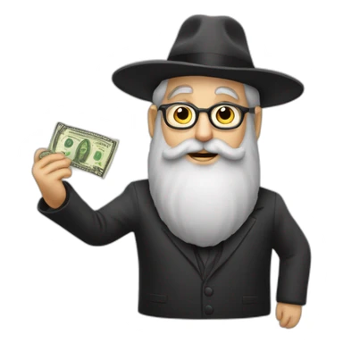 rabbi loubavitch with a dollar sticker