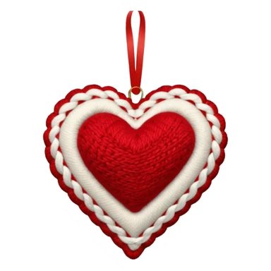 Melrose embroidered wool red heart ornament sticker