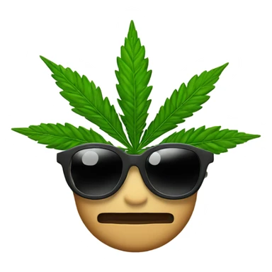 Marijuana plant with glasses  sticker