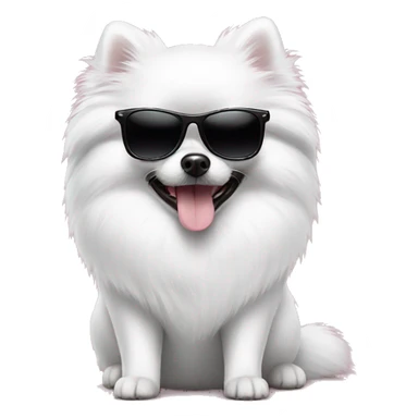 White Pomeranian with sunglasses sticker