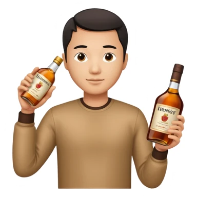 Asian man with hennessy sticker