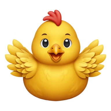 Cree moi un emoji poulet qui mange du poulet  sticker