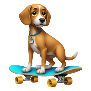 Dog skateboarding sticker
