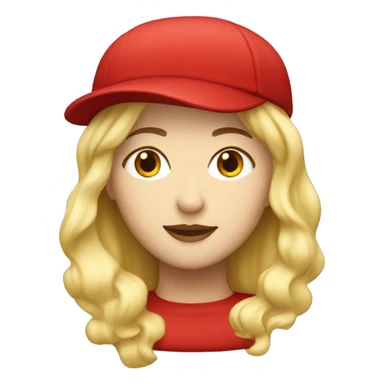 Blonde woman in red ivy cap sticker