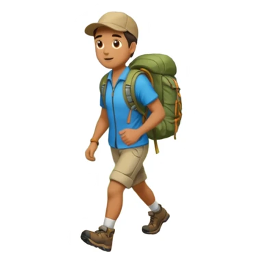 man with backpack and hiking clothes, full body sticker
