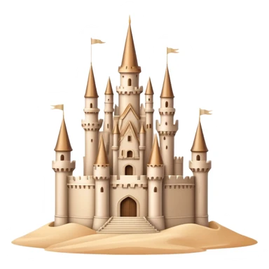 Elegant beige fantasy castle with sand-colored walls and pointed towers sticker