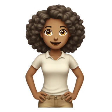 menina com cabelo comprido liso pele bege clara sticker