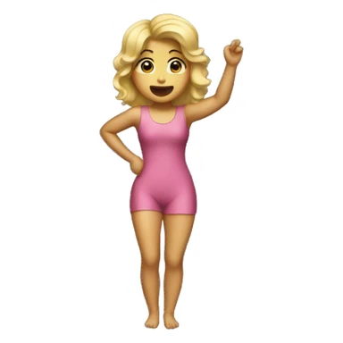 Blonde girl singing in one legged body suit sticker
