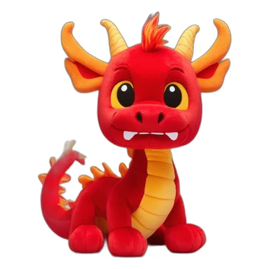 red chinese dragon jellycat sticker