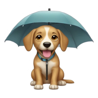 Chien dans un parapluie sticker
