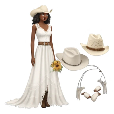 Cowgirl wedding dress sticker