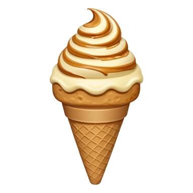 Toffee nuts ice cream cone with round shape ice cream sticker