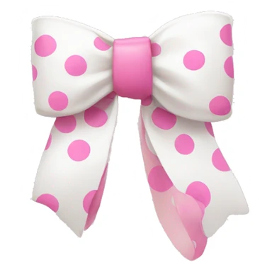 white bow with pink polka dots sticker
