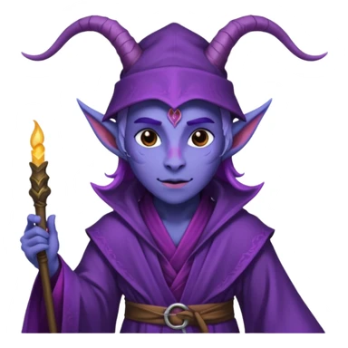 wizard thiefling with purple skin sticker