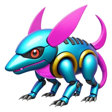  exotic tropical cyber-Protogen-Fakémon-Pokémon-Vernid-creature sticker