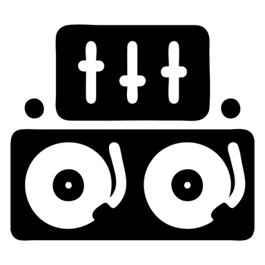 A DJ setup with a mixer. sticker