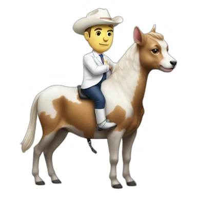 Macron sur un chien sur un chat sur une vache sticker