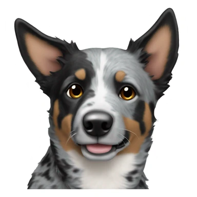 Blue Heeler with mostly black and white fur sticker