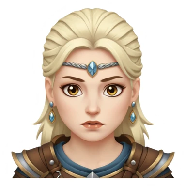 ESO female nordic warrior with lashes and earrings sticker