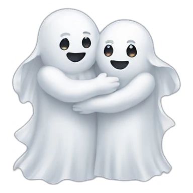two hugging ghosts sticker