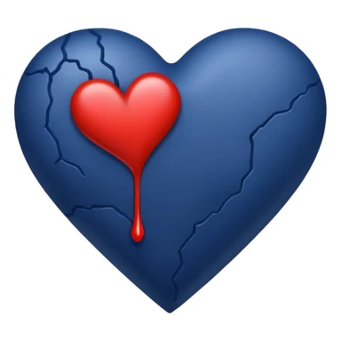Bleeding navy blue heart  sticker