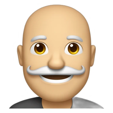 Hombre de 50 años de edad con pelo largo y bigote sonriendo sticker