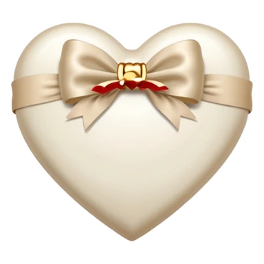 white heart with beige bow sticker