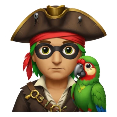 pirate and parrot sticker