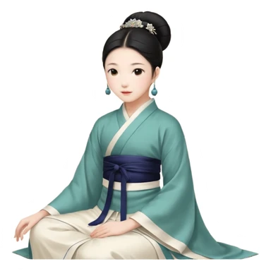 黑頭髮層咖啡色頭髮 微自然捲長髮 劉海妹妹頭 大眼睛戴咖啡色隱眼 身穿白色制服 白色口罩 sticker