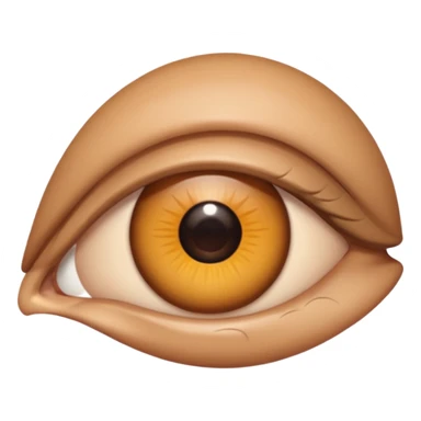 standard eye emoji with eyelid halfway closed, mid-blink sticker