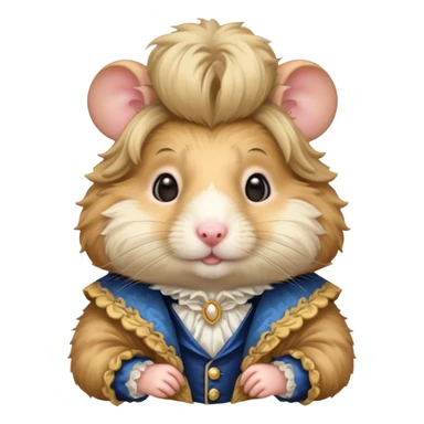 rococo fancy hamster with wig sticker