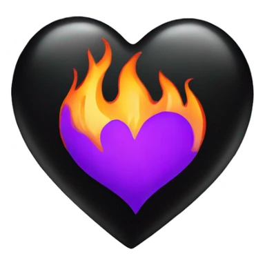 Black heart with flames sticker