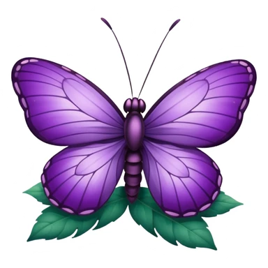 Mariposa color morado en una flor sticker