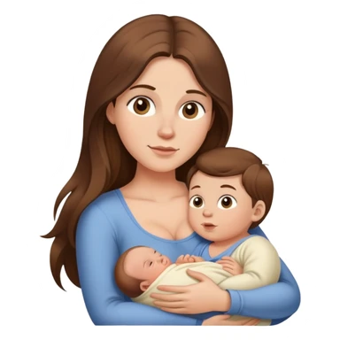 Breastfeeding mom with long hair and baby boy sticker