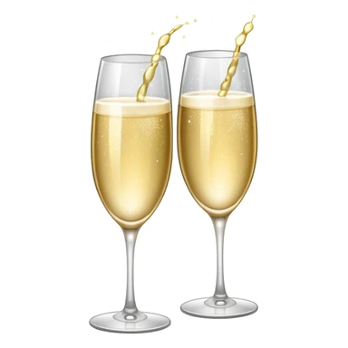 Two Champagne glass clink with sparkle sticker
