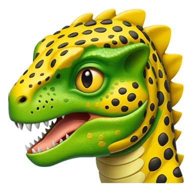 Dinosaur wearing cheetah print sticker