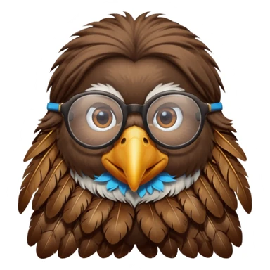 long hair bird with glasses sticker