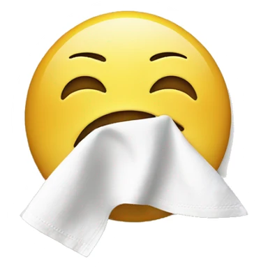 smiley emoji wiping his mouth with a napkin after good meal sticker