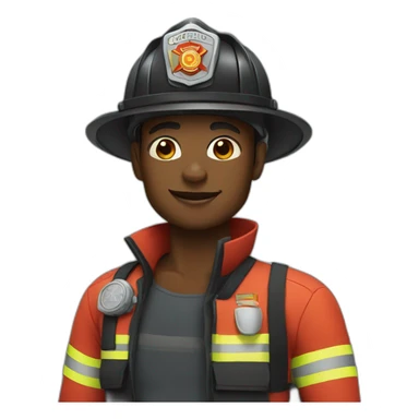 Black firefighter  sticker
