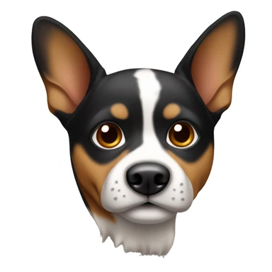 black and tan dog with pointy ears white chest sticker