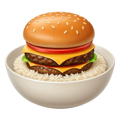 I want a burger patty without bun, lettuce, cheese, tomato, etc on a bowl of rice.  sticker