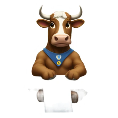 bull sitting in a classroom sticker