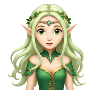 beautiful female elf with flowing hair, elegant features, graceful pose sticker