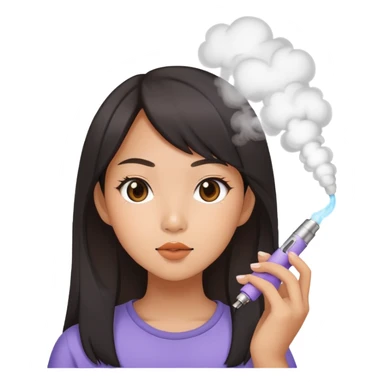 Asian girl vaoing cutely  sticker