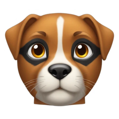 Un grand chat noir aux yeux rouges et un chaton roux ou noir et un boxer chien blanc sticker