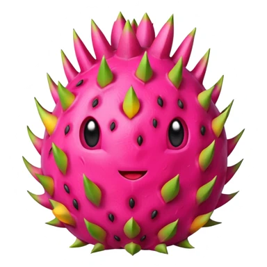 dragon fruit, rounded shape, bright colors sticker