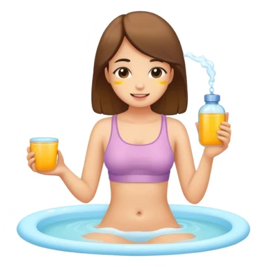 a girl doing self-care routine sticker