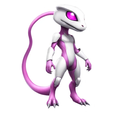 White Anthro-Lizard-Reptile-Raptor-Alien-Genesect-Mewtwo-Fakémon, with pink eyes, with a futuristic visor-helmet, wearing a techwear-suit, Full Body sticker