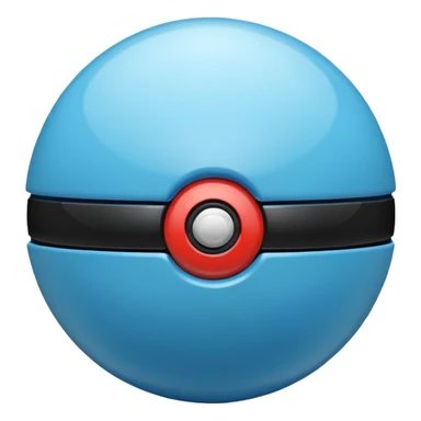 vibrant blue pokeball emoji with a black stripe and highlights sticker
