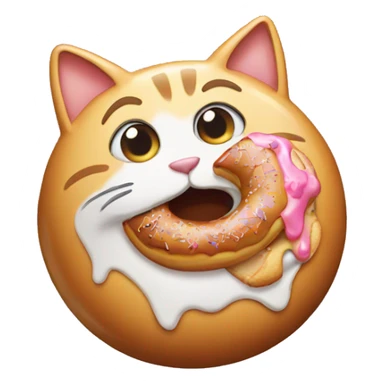 cat eating donut sticker